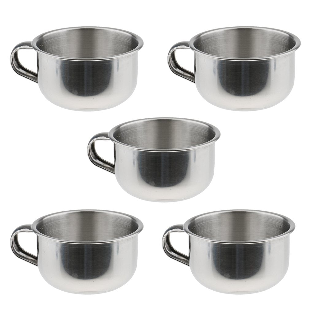 Amagogo 5 Pcs Men's Shaving Bowls, 3.2inch Stainless Steel Shaving Soap Mug, Portable Shaving Cup, Shaving Cleansing Foam Tool for Shaving Cream & Soap