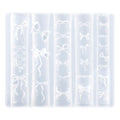 Bow Silicone Nail Molds, 3D Mix Bows Nail Stencils Silicone Molds Carving Bow Knots Design Template Art Accessories Tools for Charms Art Decorations