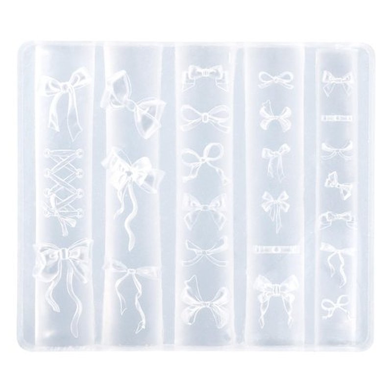 Bow Silicone Nail Molds, 3D Mix Bows Nail Stencils Silicone Molds Carving Bow Knots Design Template Art Accessories Tools for Charms Art Decorations