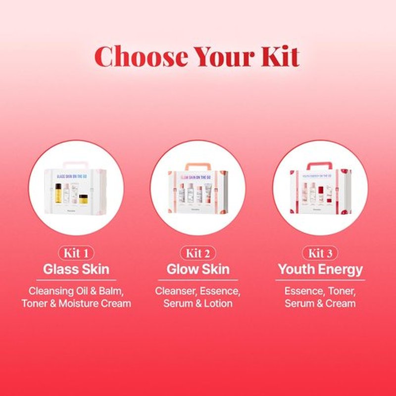 Hanskin Youth Energy On The Go Kit – Retinol & AHA Mini Skincare Set with Essence, Toner, Serum & Cream | TSA-Friendly Anti-Aging Travel Kit, Christmas Gift for Women, Stocking Stuffer