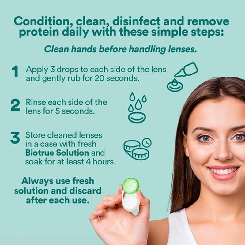 Biotrue Multi-Purpose Contact Lens Solution - Cleans, Hydrates & Disinfects | 10 Fl Oz (Pack of 2)