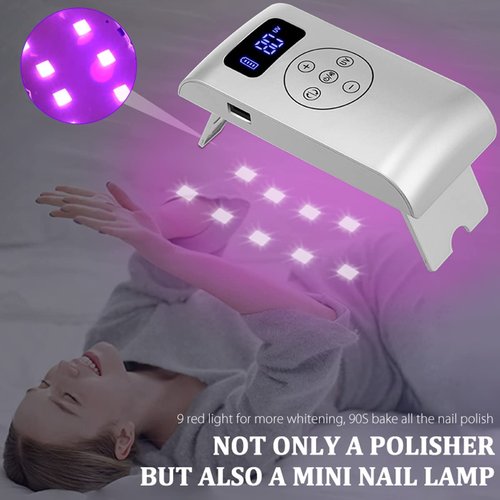 3 in 1 Portable Electric Nail Drill, Compact 35000 RPM Electrical Professional Nail File Kit, UV Lamp Manicure Pedicure Polishing Shape Tools