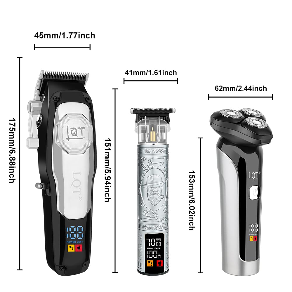 LQT Hair Clipper Kit for Men Grooming Set with Precision Hair Clippers, Detail Trimmer, Shaver, and Travel Case - Hair Cutting Kit for All Hair Types, Home & Professional Use