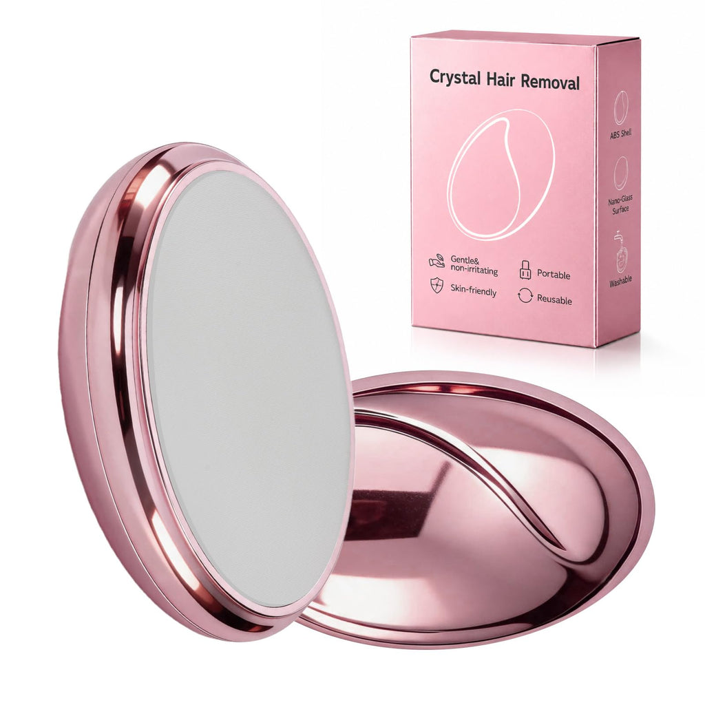 Zixsavk Crystal Hair Eraser for Women and Men, Reusable Crystal Hair Remover Magic Painless Exfoliation Hair Removal Tool, Magic Hair Eraser Device for Back Arms Legs (Grapefruit Pink)