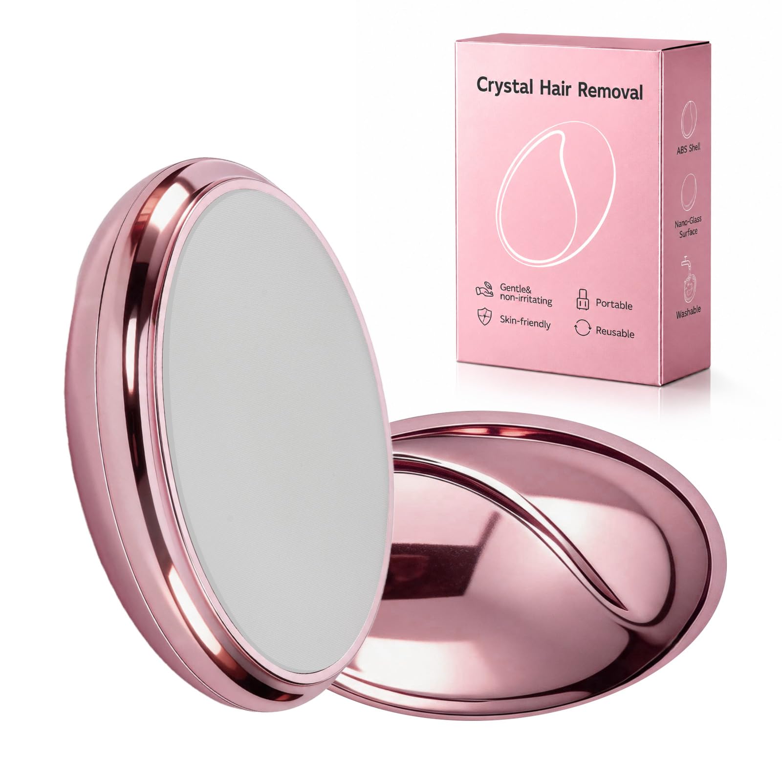 Zixsavk Crystal Hair Eraser for Women and Men, Reusable Crystal Hair Remover Magic Painless Exfoliation Hair Removal Tool, Magic Hair Eraser Device for Back Arms Legs (Grapefruit Pink)