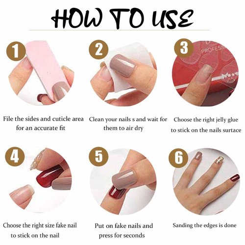 DANMANR V French Press on Nails Pink Fake Acrylic Long Nails Square Full Cover Fake Flower Nails for Women and Girls 24PCS