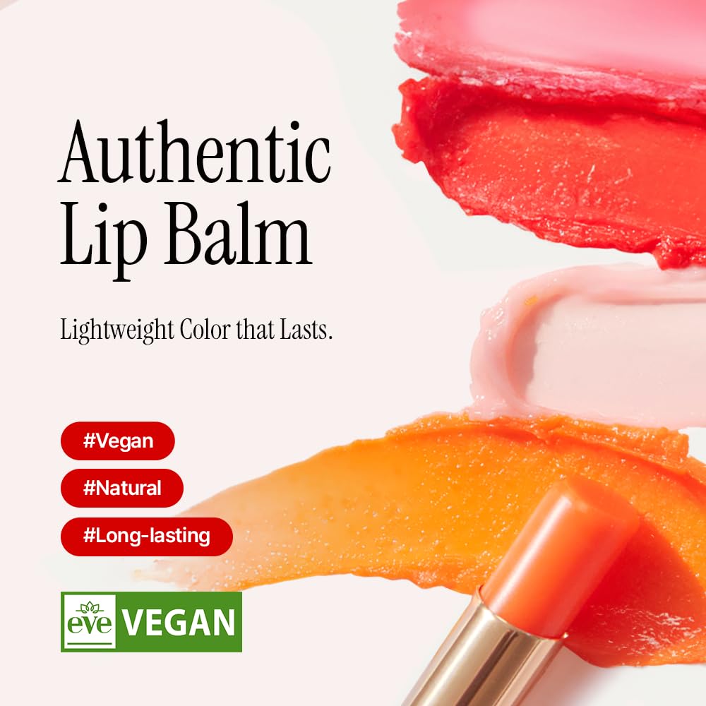 athé Authentic Lip Balm – Skincare-Grade Tinted Lip Balm Stick | Madecassoside, Ceramide & Squalane | 4-Oil Botanical Blend | Fragrance-Free, Petrolatum-Free | K-Beauty Vegan | 0.12 oz