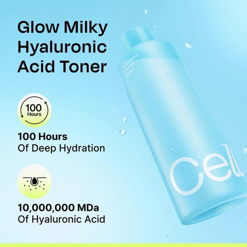 Celladix Hyaluronic Intense Toner – 95% Pure Hyaluronic Acid with Rice Extract & Niacinamide for 100 Hours of Hydration & Radiant Glass-Skin Glow – Korean Skincare, 10.14 Fl Oz