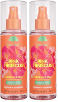 Tree Hut Pink Hibiscus Hair & Body Mist, Hydrating & Alcohol-Free Body Spray, Fragrance with Hibiscus, Poppy-& Rasberry Notes, Alcohol-Free Formula, 6 Fl Oz. (Pack of 2)