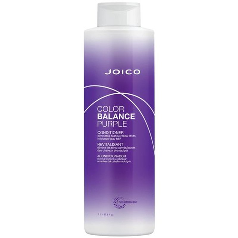 Joico Color Balance Purple Conditioner - Eliminate Brassy Yellow Tones | Boost Vibrancy & Shine | UV Protection with Rosehip Oil