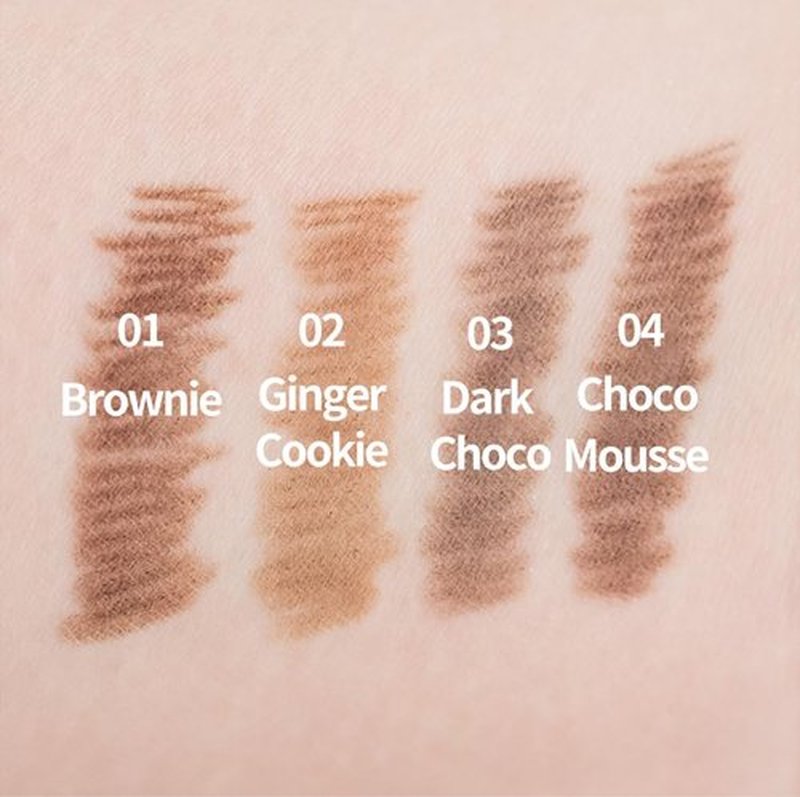 COSNORI Slim Eyebrow Pencil 03 Dark Choco - 2mm Micro-Fine Pencil Brow with Brush, Natural-Looking Brows, Long Lasting & Waterproof, Micro-Slim, Soft drawing, 0.005oz (0.14g)