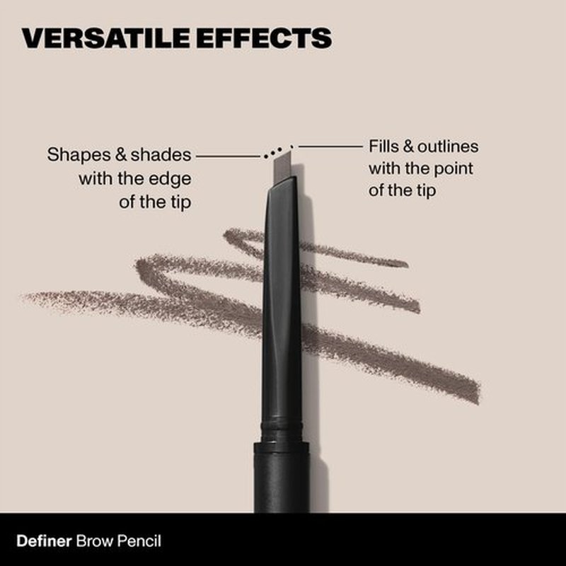 Morphe Definer Dual-Ended Brow Pencil - Precision Eyebrow Shaping & Filling Tool - Almond (0.003 oz)