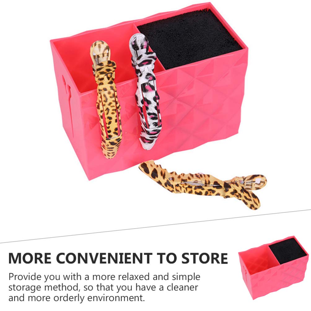 Uonlytech Hairdressing Scissor Holder Pink Haircut Tool Storage Box Barber Shears Organizer for Home Salon or Barbershop