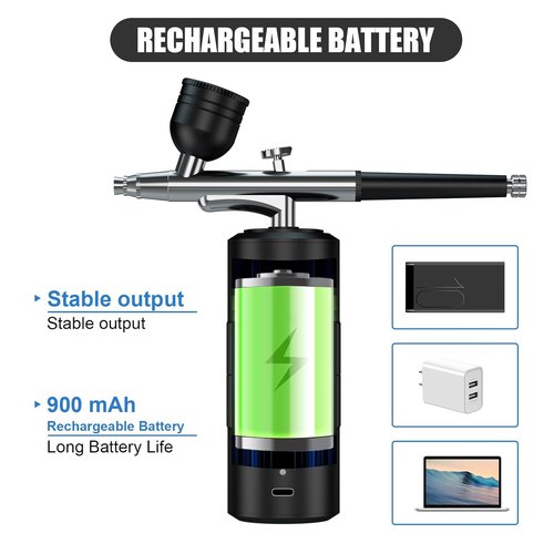 Airbrush Kit Portable Airbrush Air Brush Kit with Air Compressor Airbrush for Nails Airbrush Compressor High Pressure Nail Airbrush Machine Handheld Mini Air Brush Kit (black)