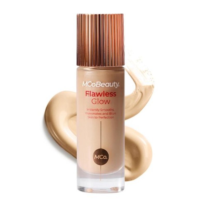 MCoBeauty Flawless Glow Luminous Skin Filter - 4-in-1 Primer, Highlighter & Foundation Booster - 2 Fair Dewy Tint with Squalane & Vitamin E - Vegan & Cruelty Free