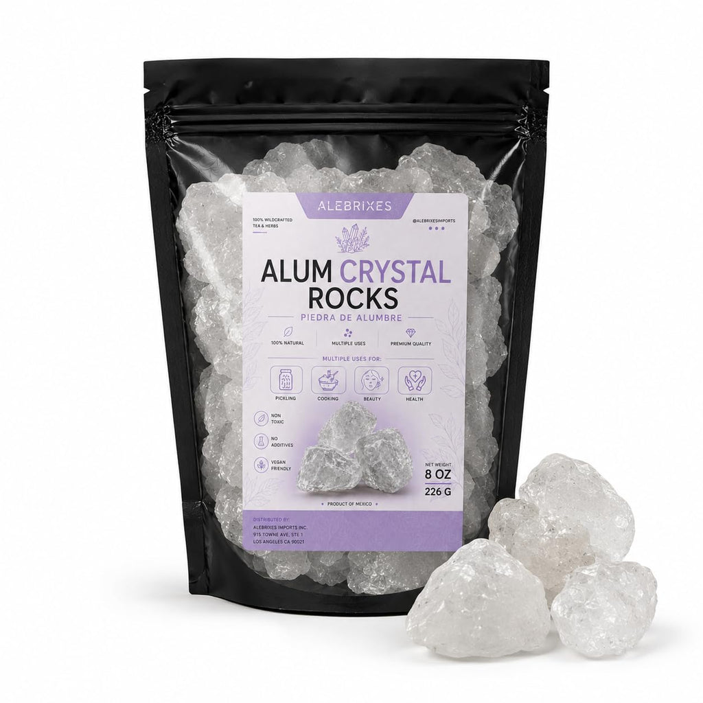 Alebrixes | Alum Stone Rocks| White Alum Crystal Blocks | Piedra De Alumbre Natural Entera | Natural Deodorant & Antiperspirant | For Cooking, Beauty & Health.