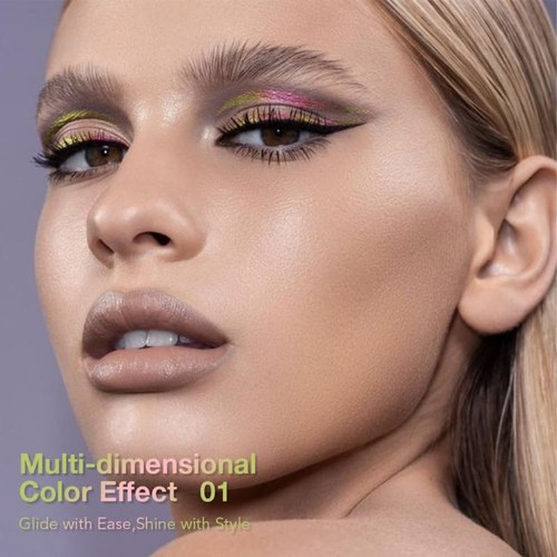 Kaely Chameleon Liquid Eyeliner - Glitter Metallic Chrome, Waterproof & Smudge-Proof, 01 Flare