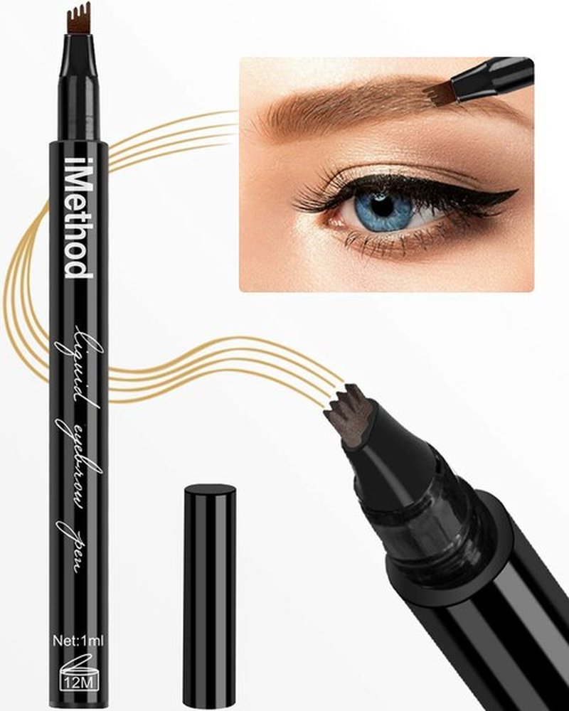 iMethod Eyebrow Pen - Natural-Looking Eyebrows with Micro-Fork Tip Applicator | Light Brown