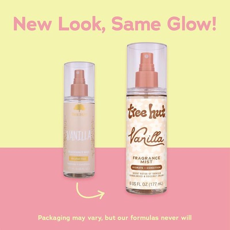 Tree Hut Vanilla Hair & Body Mist - Hydrating Alcohol-Free Body Spray with Vanilla, Sandalwood & Coconut | 6 Fl Oz