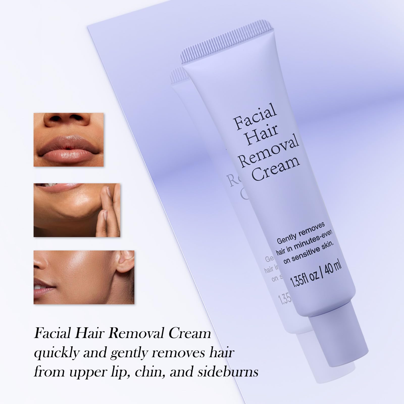 2 PCS Hydrateology Facial Hair Removal Cream, Luuma Facial Hair Removal, Gentle Hairs Removers for Women, Long-Lasting Depilatory Cream for All Skin Types