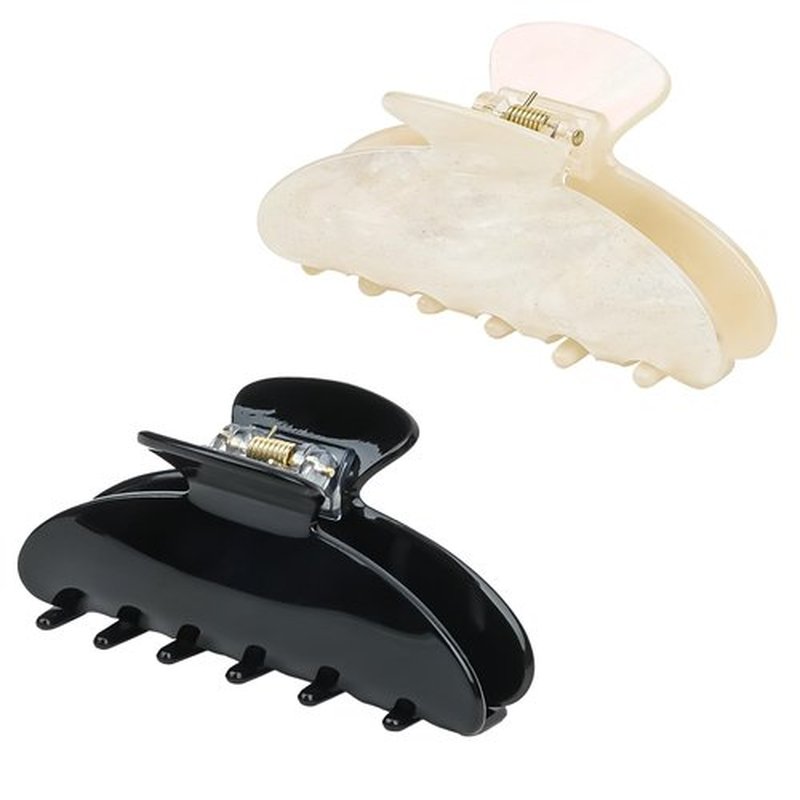 ACO-UINT 2 Pack Hair Claw Clips for Women Acrylic Claw Clips for Thick Hair Non-slip Clip for Hair Large Claws Hair Accessories for Women Girls（Black&White）