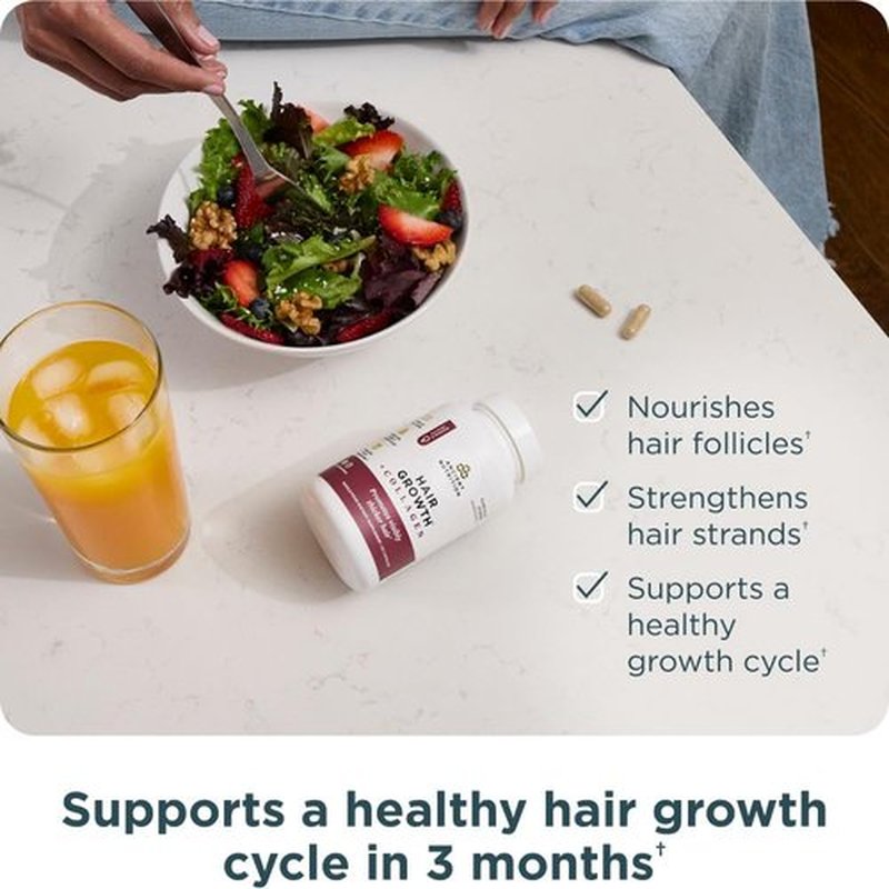 Ancient Nutrition Hair Growth Supplement - Hydrolyzed Collagen Peptides for Thicker, Fuller Hair | 60 Count