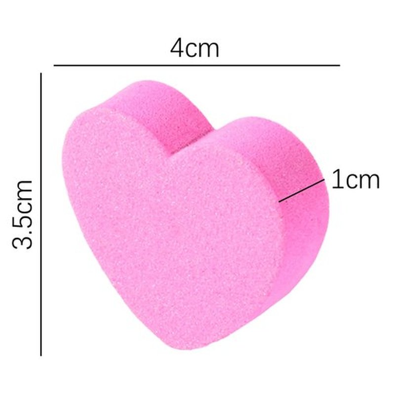 Double-Sided Sponge Nail Buffer Heart-Shaped Washable Nail Care File Block Nail Polishing Manicure Tools for Beauty Salon