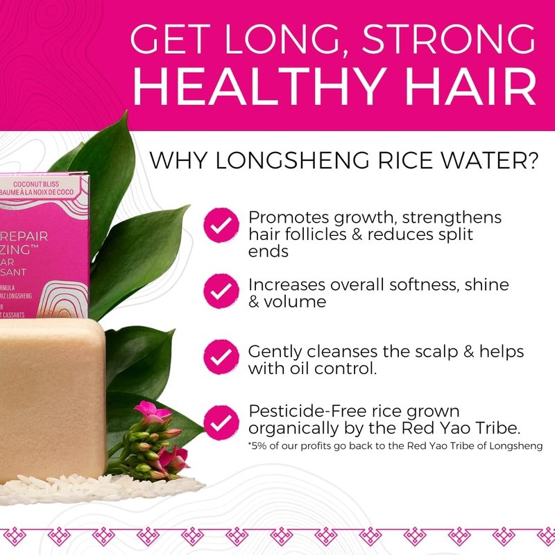 Viori Coconut Bliss Conditioner Bar - Advanced Repair & Moisturizing Formula - All-Natural, Handcrafted with Rice Water & Vitamins