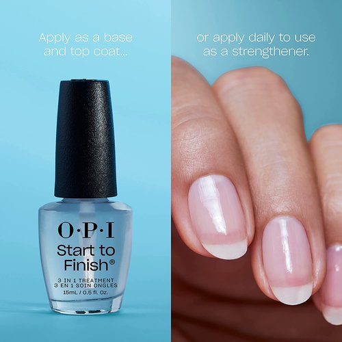 OPI Nail Envy, 0.5 fl oz and OPI Start to Finish, 3-in-1 Treatment, Base Coat, Top Coat, Nail Strengthener, 0.5 fl oz