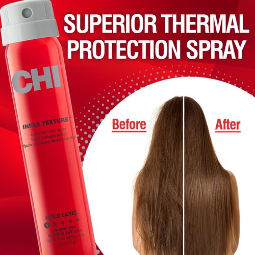 CHI Infra Texture Dual Hair Spray - Shine, Movement & Texture for All Hair Types | Sulfate & Paraben-Free, 2.6 Oz