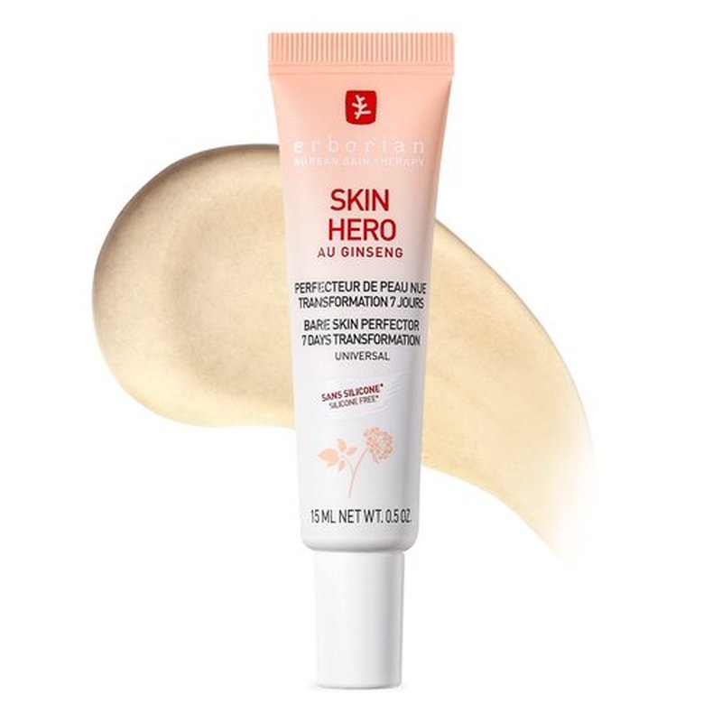 Erborian Skin Hero with White Ginseng, Facial Concealer and Makeup Primer - Non-Tinted Bare Skin Perfecting Face Moisturizer Smooths, Blurs & Illuminates- Silicone Free Korean Skincare