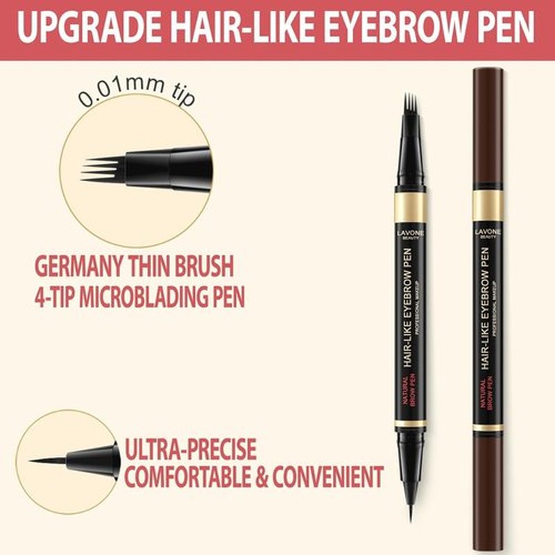 Skiennix Eyebrow Pencil Kit - Waterproof Microblading Pen, Gel & Brush for Long-Lasting Makeup | Blonde
