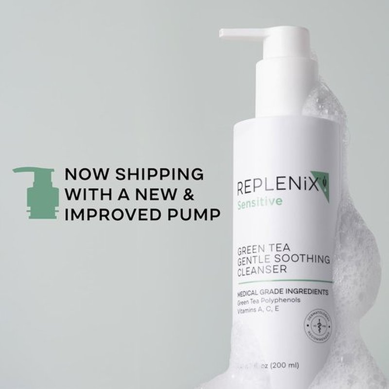 Replenix Green Tea Facial Cleanser - Gentle Soothing Face Wash for Sensitive Skin | 6.7 fl. oz