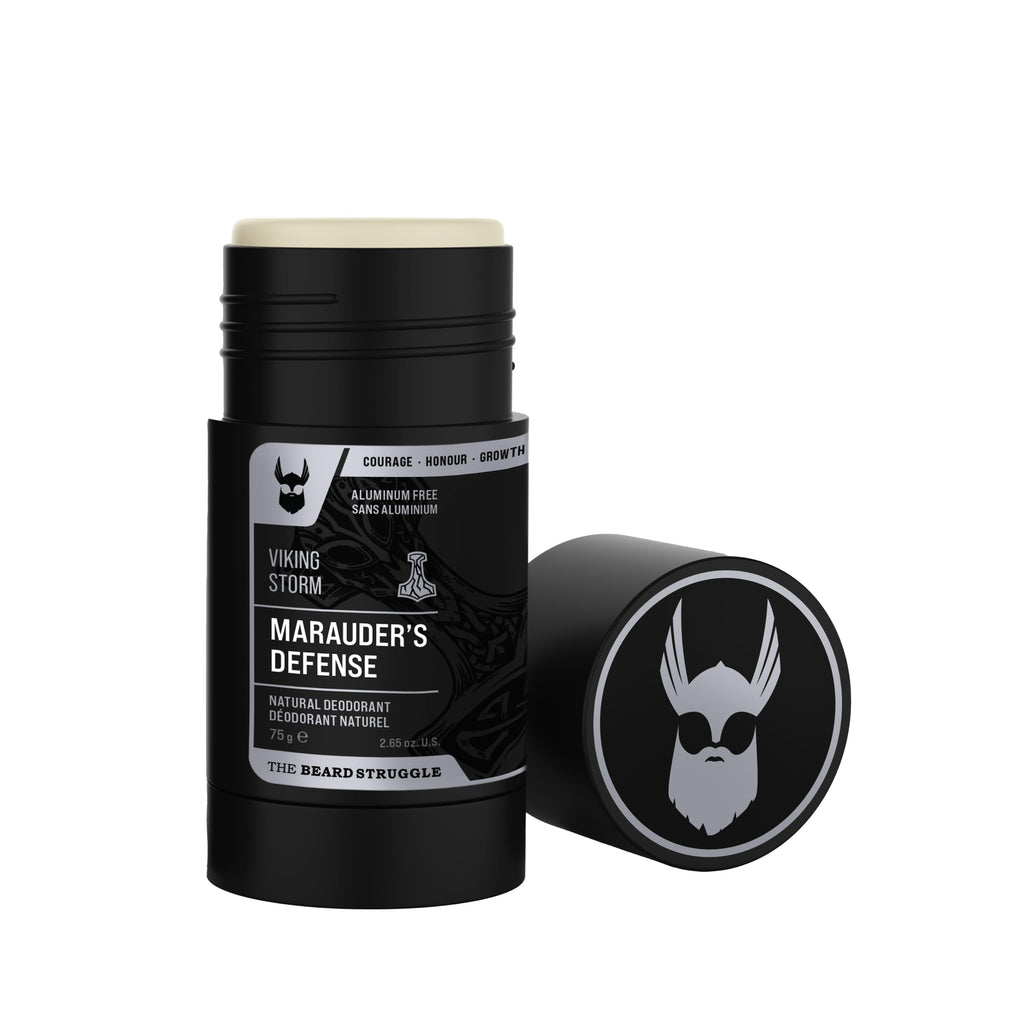 The Beard Struggle Natural Charcoal Infused Deodorant - Marauder's Defense - Aluminum Free, Silver Collection, Viking Storm - Men's Deodorant, 2.65 oz