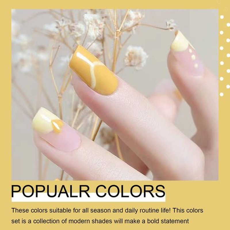 Arte Clavo 15ml Cream Yellow Nail Gel Polish, Soak Off Nail Gel Polish Nail Art Manicure Salon DIY at Home UV LED Light Required - Bright Pastel Yellow 3023…