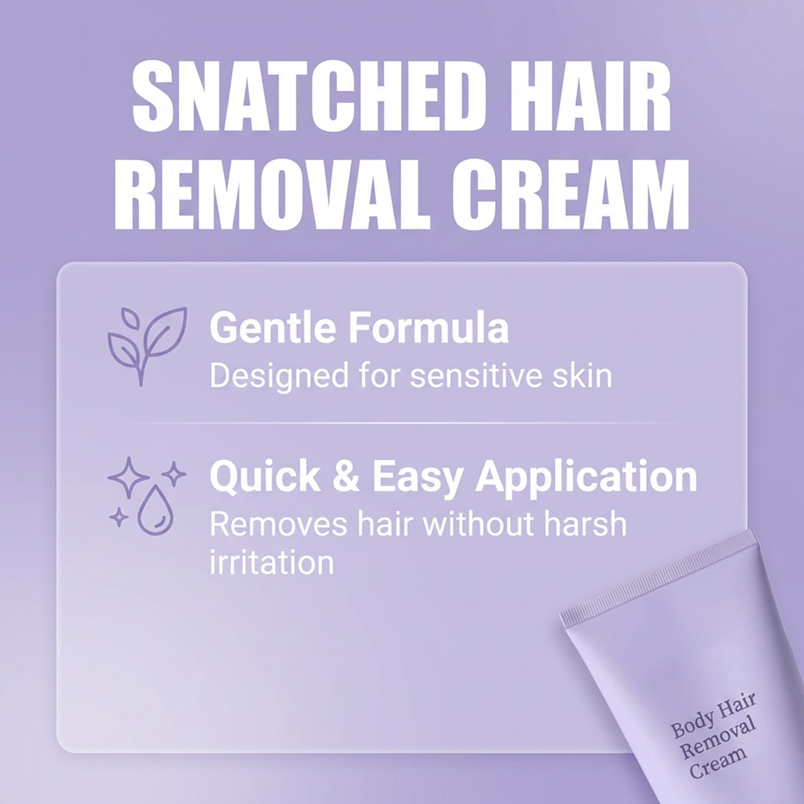 Snatched Hair Removal Cream,Body Cream Gentle Hair Remover for Woman Aged 65+,Gentle Hair Removal for Body Parts, 3.38 fl oz
