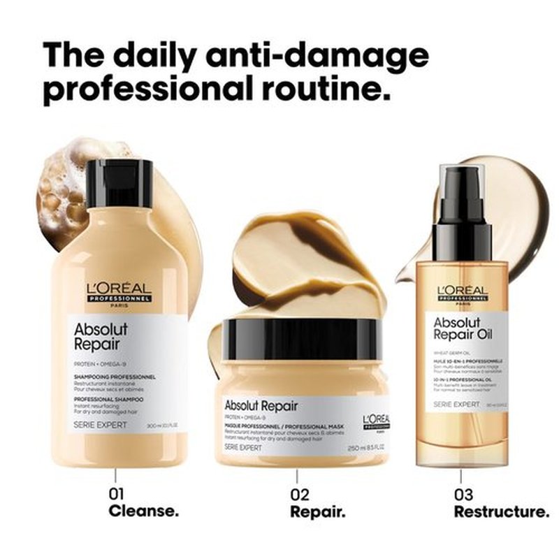 L'Oreal Professionnel Paris Absolut Repair 10-in-1 Oil - Nourishing Hair Oil for Dry & Damaged Hair