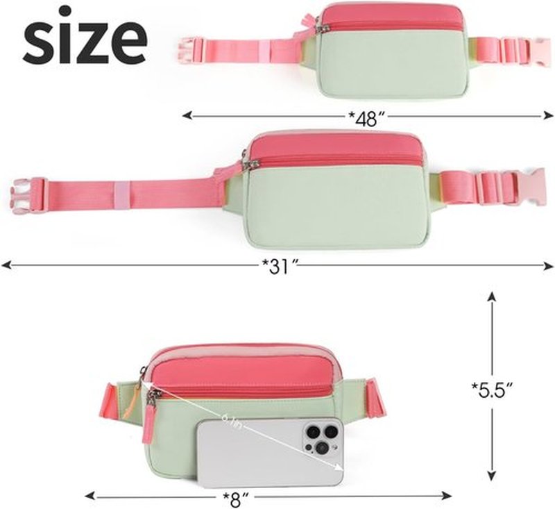 Skiennix Fanny Pack - Trendy Colorblock Crossbody Bag for Girls Aged 5-12 | Adjustable Belt for Travel Essentials