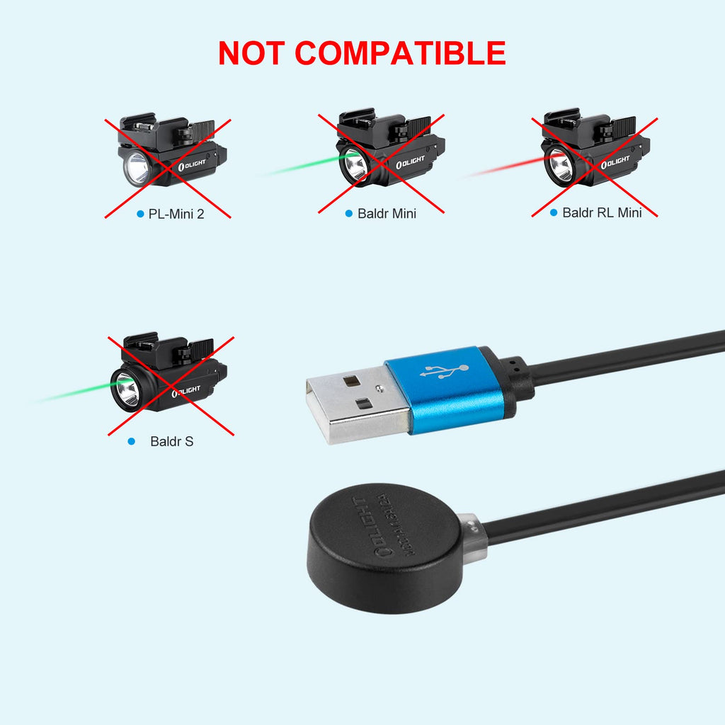 OLIGHT MCC 3 Charger in Black Upgraded Smart Magnetic Charging Cable Only Suitable for Odin/OdinMini/OdinS/PL-Mini3/PL-Pro/Baton3 Series/Warrior Mini2/Perun2/Seeker3pro/Warrior 3s/Baldr Pro R/Arkfeld