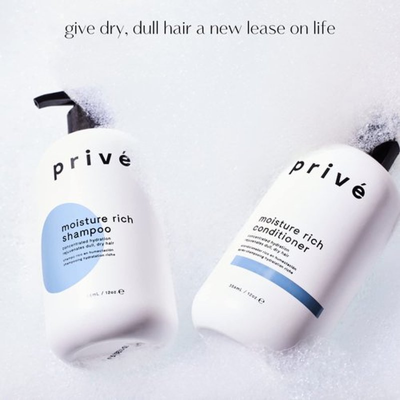 Prive Moisture Rich Conditioner - Nourishes Dry Hair & Smoothes Frizz | Organic Shea Butter (12 Oz)
