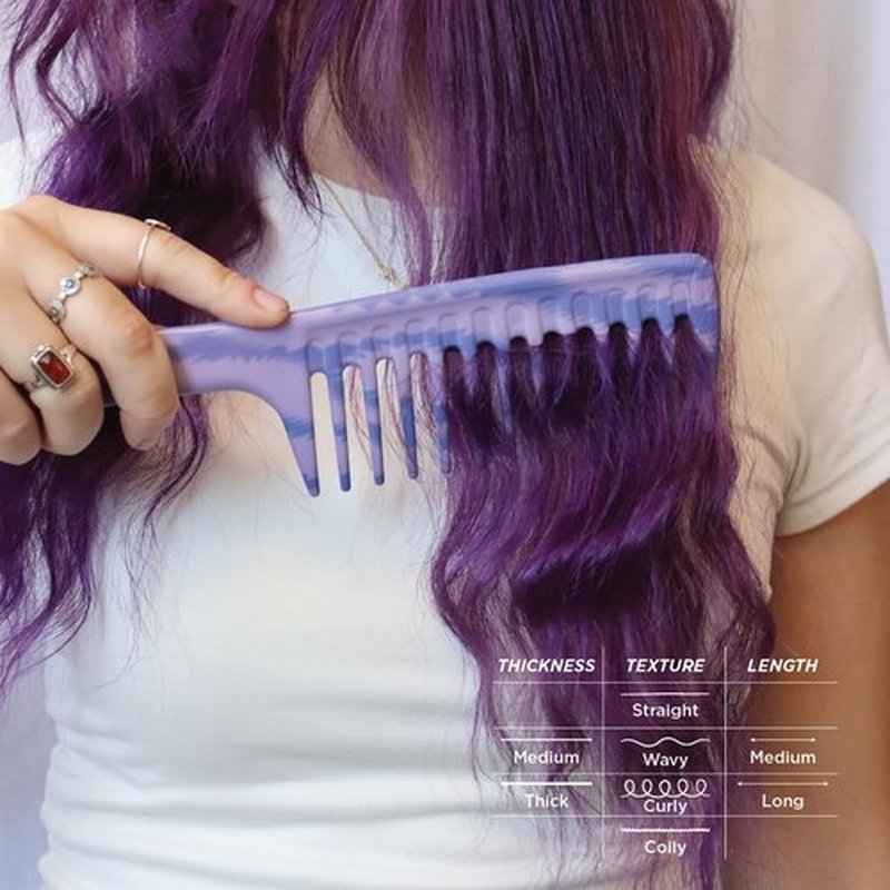 Denman Wide Tooth Comb - Damage-Free Detangling Brush for All Hair Types | Ideal for Curly Hair