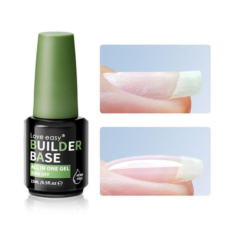 Love easy Hema Free Builder Gel - Hypoallergenic Strong Base Coat | Long-Lasting Adhesion (30+ Days) for Professional Nails Gift for Women