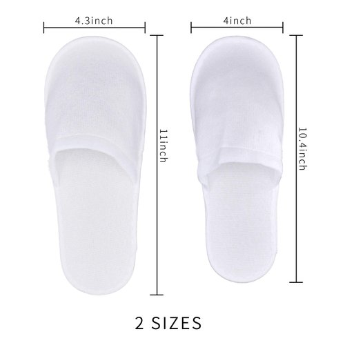 KRISMYA 24 Pairs Spa Slippers,Closed Toe Disposable Slippers,Non-Slip Slippers Fit Size for Men and Women for Hotel Home Guest Used,White