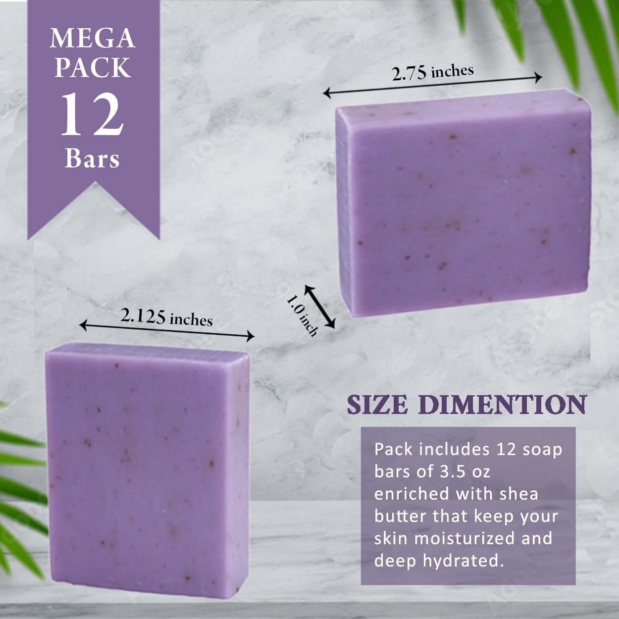 Simple Scents Australia Lavender with Flowers Scented Natural Soap Bars (5 Bars), 3.5oz Moisturizing French Triple Milled Soap Bars Enriched with Shea Butter - Pure Plant Oil Bath & Body
