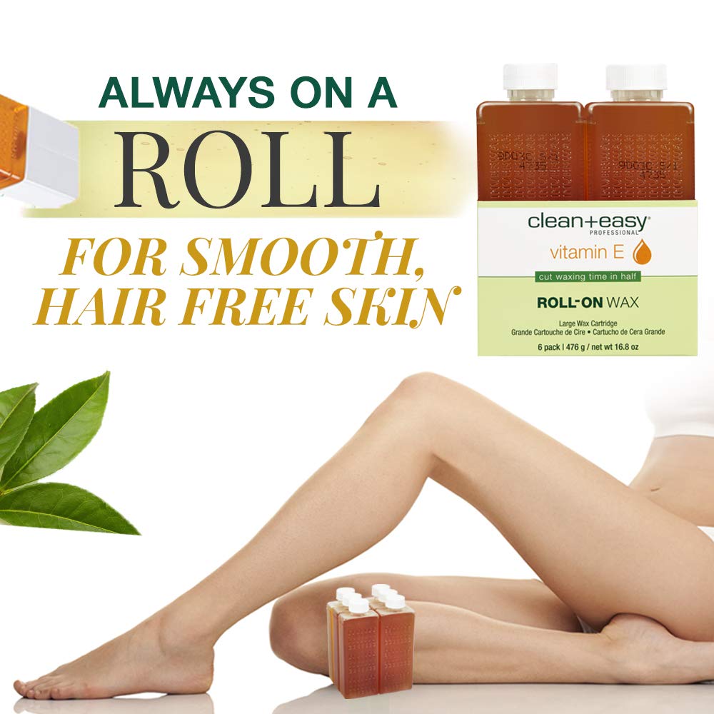 Clean + Easy Vit E Roll-On Wax 6-pack Large Vitamin E, Net Wt. 16.8 oz