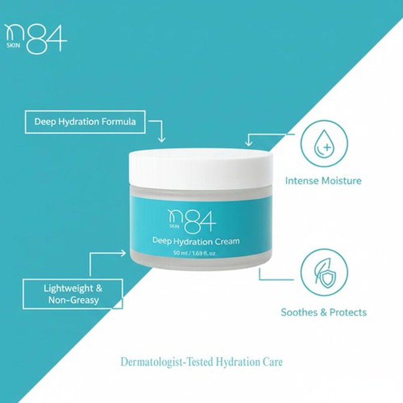 Korean Face Moisturizer with Hyaluronic Acid & Niacinamide – Deep Hydration Anti-Aging Cream for Women – Daily Face Cream for Dry Skin 50ml
