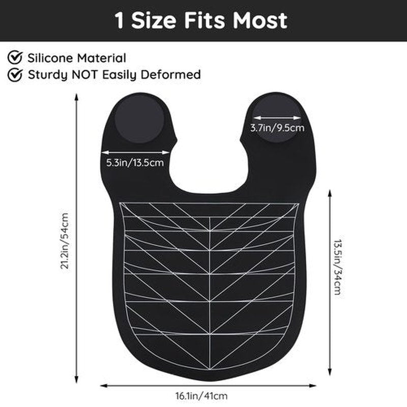 Segbeauty Hair Cutting Guide Mat Black, Longer Silicone Waterproof Cutting Mat, Professional Salon Hair Cutting Mat with Guidelines Weighted Neck Wrap for Hair Stylist