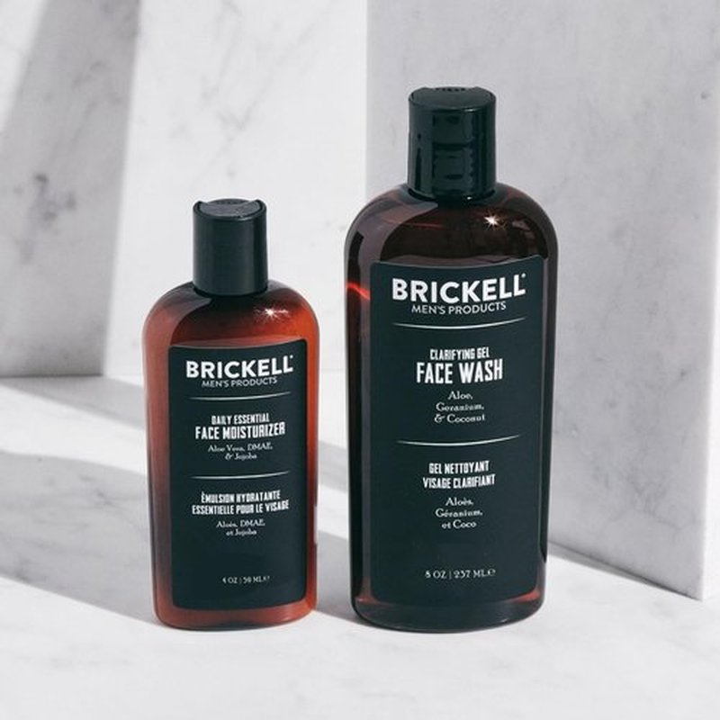 Brickell Men's Skincare Gift Set - Daily Essential Face Care Routine | Gel Cleanser & Moisturizer, Natural & Organic
