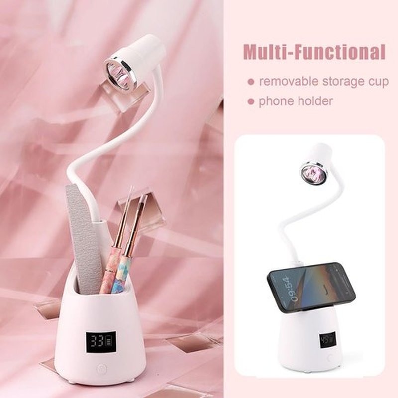 Sewinde Touch Switch Gel X Lamp, Flash Cure Nail Lamp, Rechargeable Cordless UV LED Light with Timer, Gooseneck Gel Nail Dryer, Fast Curing Lamps for Professional and Home Use