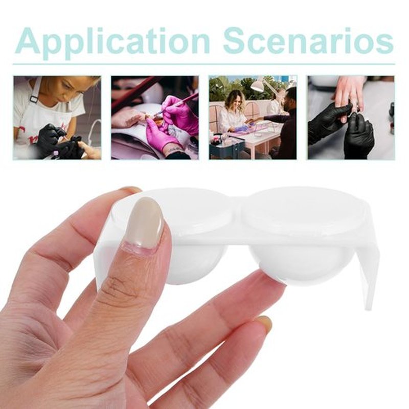 Lurrose 10pcs Acrylic Liquid Cup: Monomer Dish - Dappen Dish With Lid - Plastics Nail Double Cups For Mixing Acrylic Powder Liquid